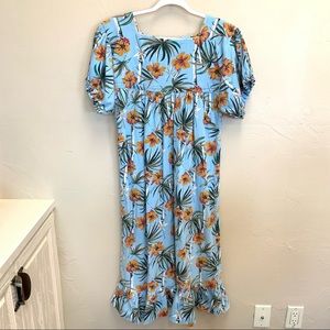 American Vintage Blue Puff Sleeve Sundress